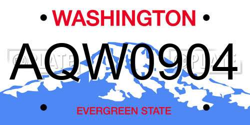 AQW0904 Washington License Plate