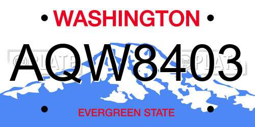 AQW8403 Washington License Plate