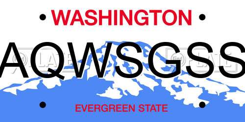 AQWSGSS Washington License Plate