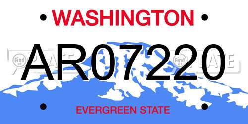 AR07220 Washington License Plate