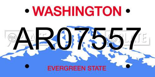 AR07557 Washington License Plate