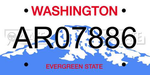 AR07886 Washington License Plate