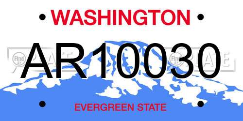 AR10030 Washington License Plate