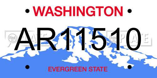 AR11510 Washington License Plate