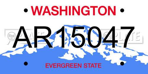 AR15047 Washington License Plate
