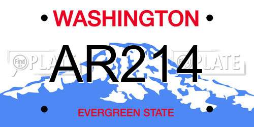 AR214 Washington License Plate
