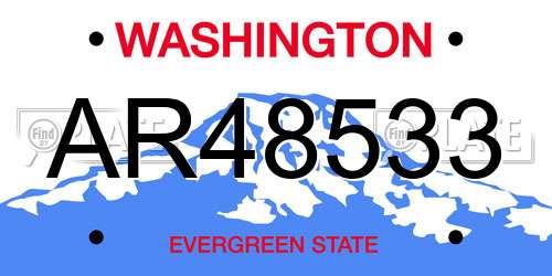 AR48533 Washington License Plate