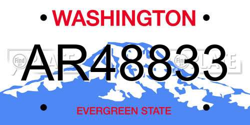 AR48833 Washington License Plate