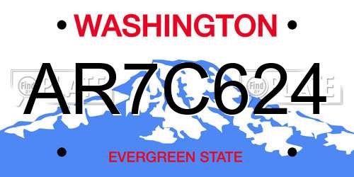 AR7C624 Washington License Plate