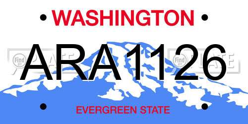 ARA1126 Washington License Plate