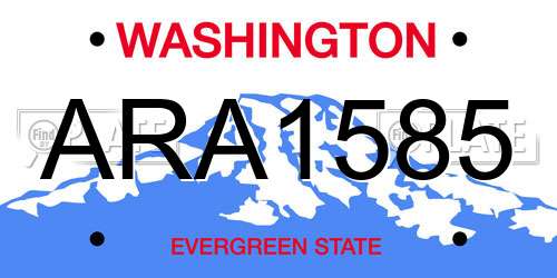 ARA1585 Washington License Plate