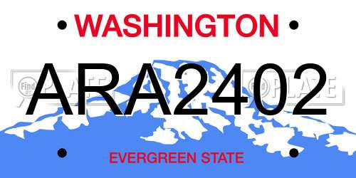 ARA2402 Washington License Plate
