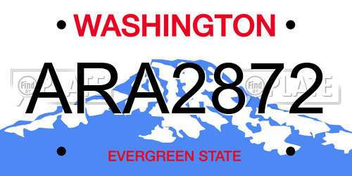 ARA2872 Washington License Plate
