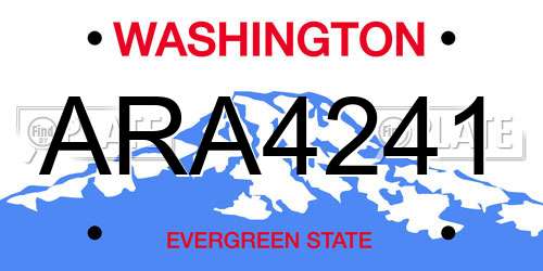 ARA4241 Washington License Plate