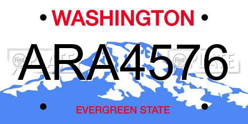 ARA4576 Washington License Plate