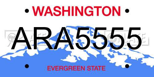 ARA5555 Washington License Plate