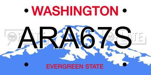 ARA67S Washington License Plate