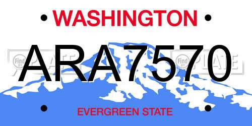 ARA7570 Washington License Plate