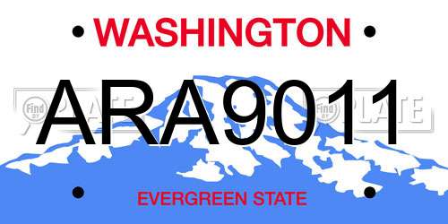 ARA9011 Washington License Plate