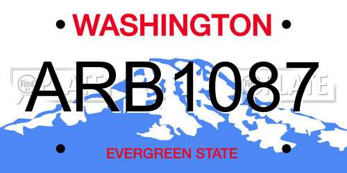 ARB1087 Washington License Plate