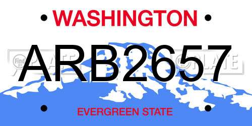 ARB2657 Washington License Plate