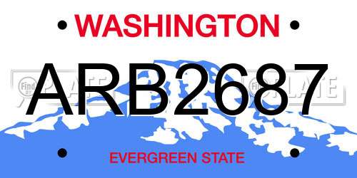 ARB2687 Washington License Plate