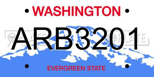 ARB3201 Washington License Plate