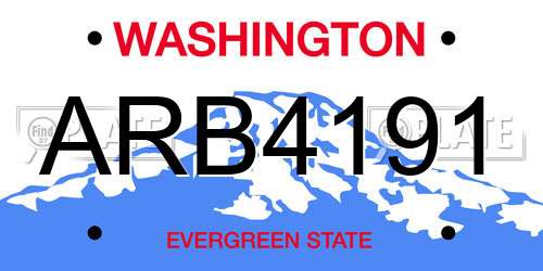 ARB4191 Washington License Plate