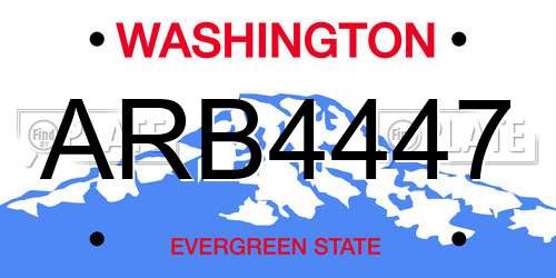 ARB4447 Washington License Plate