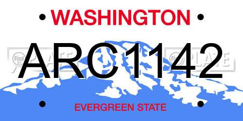 ARC1142 Washington License Plate