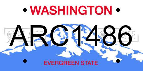 ARC1486 Washington License Plate