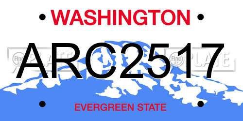 ARC2517 Washington License Plate