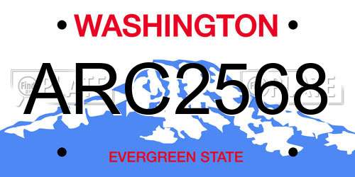 ARC2568 Washington License Plate