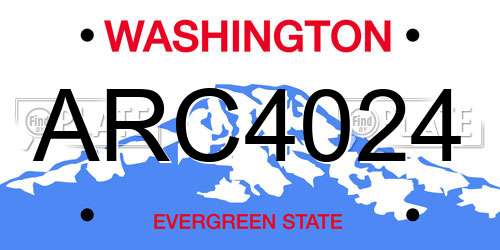 ARC4024 Washington License Plate
