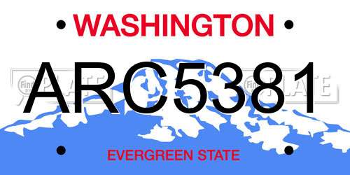 ARC5381 Washington License Plate