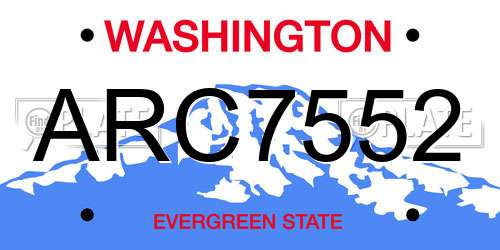 ARC7552 Washington License Plate