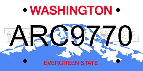 ARC9770 Washington License Plate