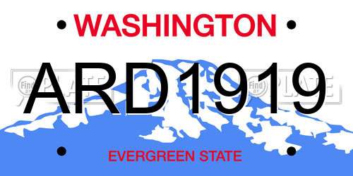 ARD1919 Washington License Plate