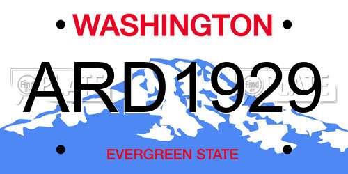 ARD1929 Washington License Plate