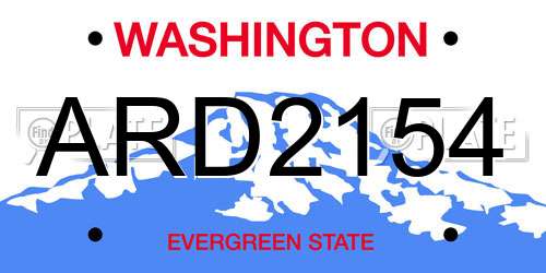 ARD2154 Washington License Plate