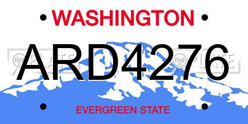 ARD4276 Washington License Plate