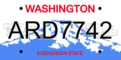 ARD7742 Washington License Plate