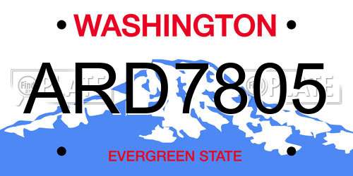 ARD7805 Washington License Plate
