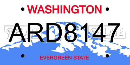 ARD8147 Washington License Plate