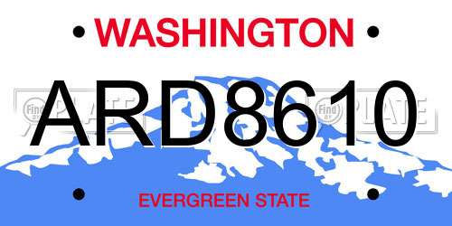 ARD8610 Washington License Plate