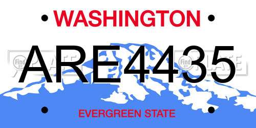 ARE4435 Washington License Plate