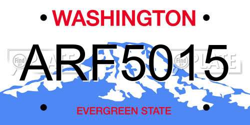 ARF5015 Washington License Plate