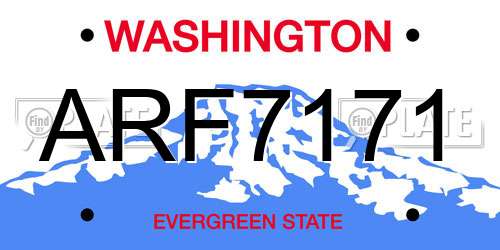 ARF7171 Washington License Plate
