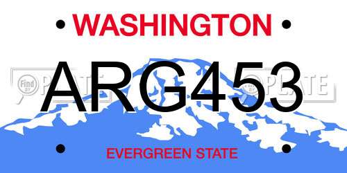 ARG453 Washington License Plate