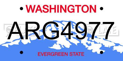 ARG4977 Washington License Plate